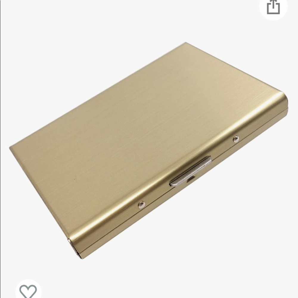 Slim Gold toned Metal Accordion Card Travel Wallet